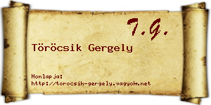Töröcsik Gergely névjegykártya