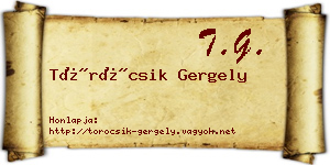 Töröcsik Gergely névjegykártya